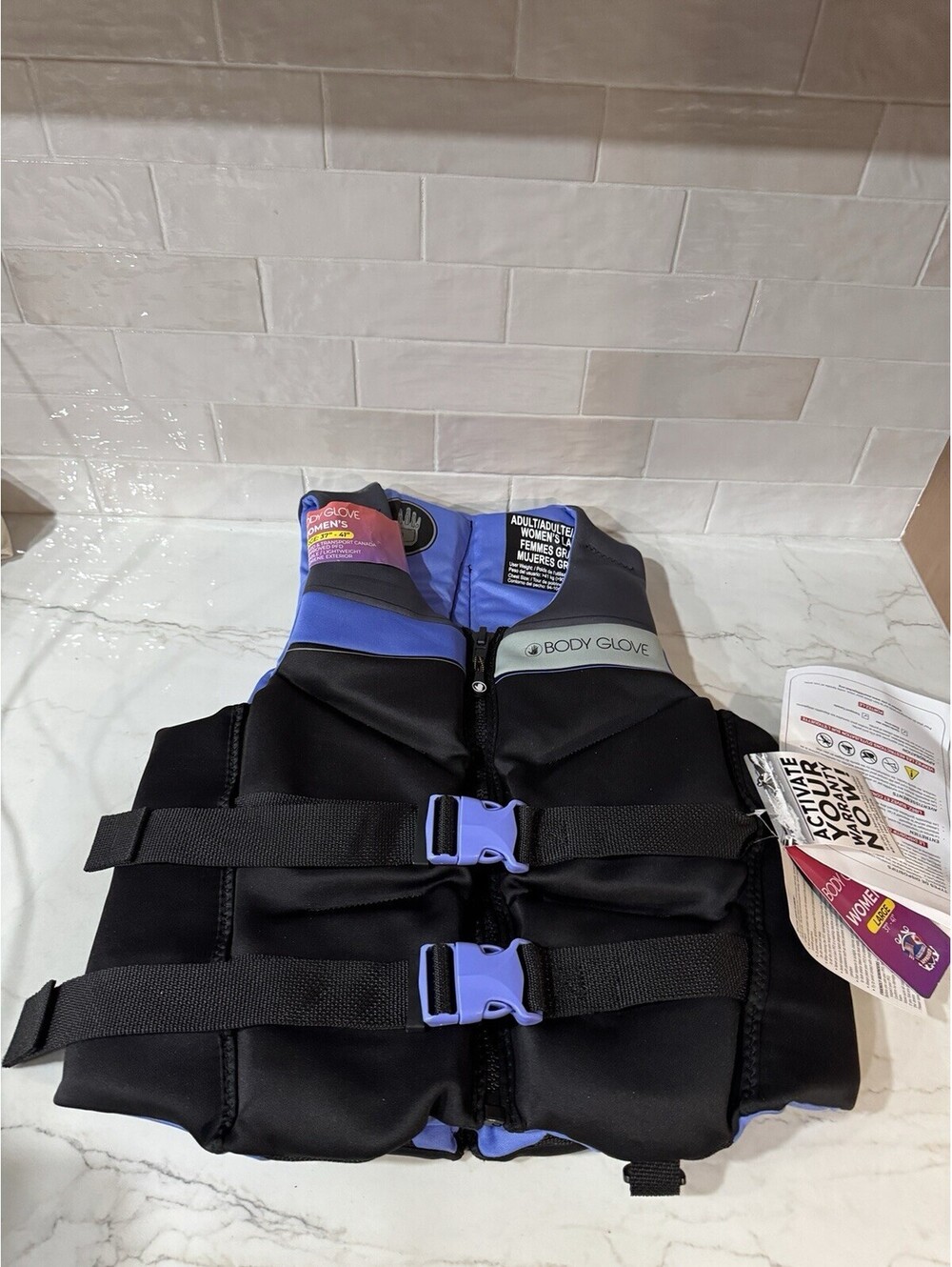 Women’s Large Body Glove Life vest Segmented Pfd Blue And Black